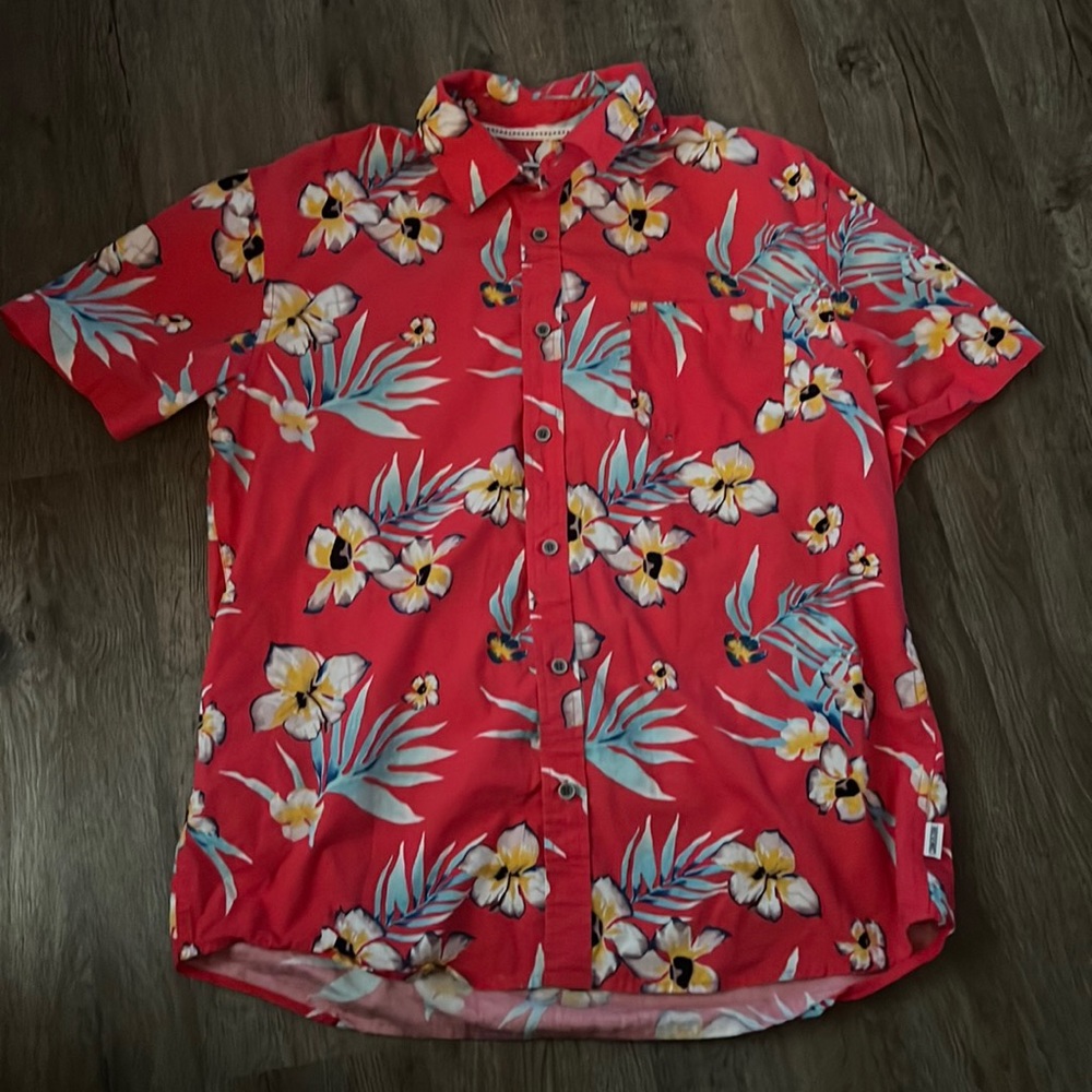 Mens button down tropical shirt